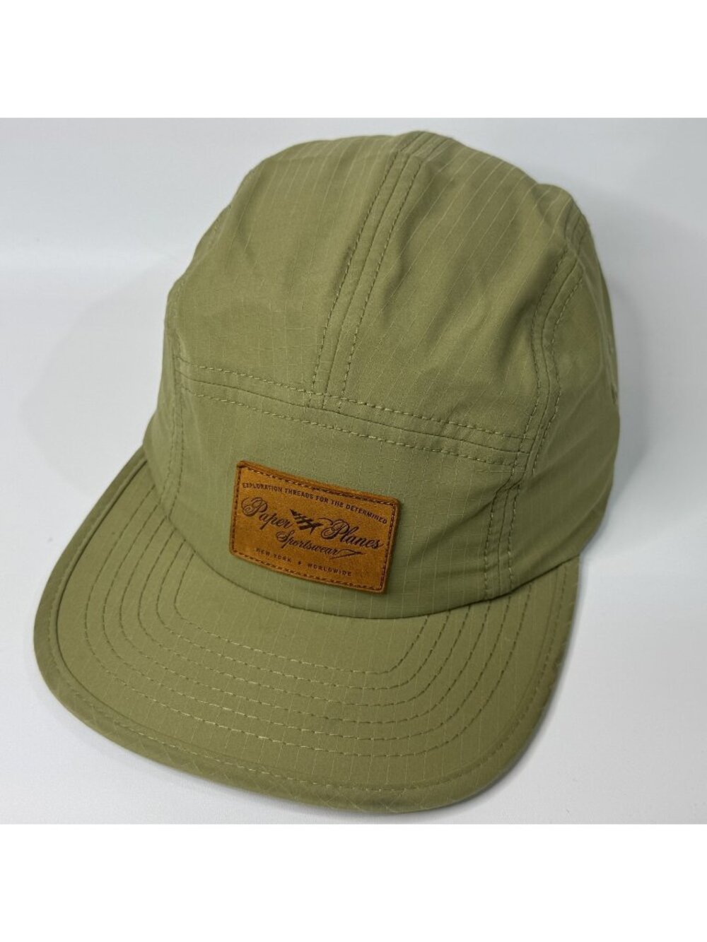 Paper Planes Sportswear Olive Ripstop 5 Panel Adjustable Camp Hat Cap